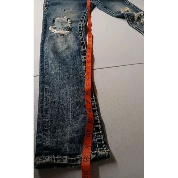 Rock Revival Blue Skinny Jeans with Embroidered Pockets - Picture 4 of 10